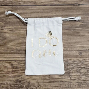 "I Do" White Wedding Ring Cloth Sack